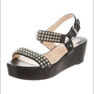 Christian Louboutin Black Spiked Platform Sandals